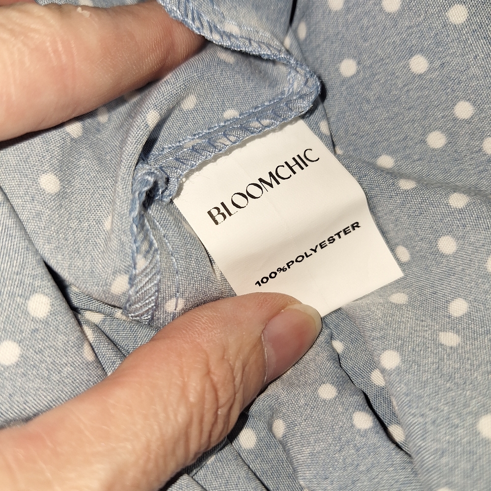 NWT / BloomChic Polka Dot Midi Dress in Blue and White / Size 18 -20 - Picture 11 of 13